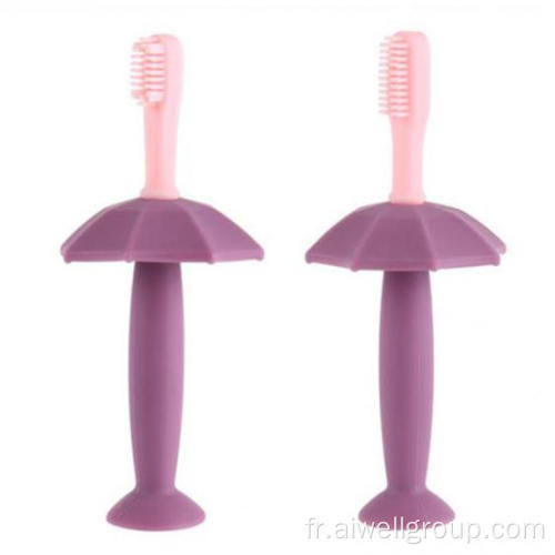 Brosse à dents en silicone en laine douce en forme de bébé en forme de bébé